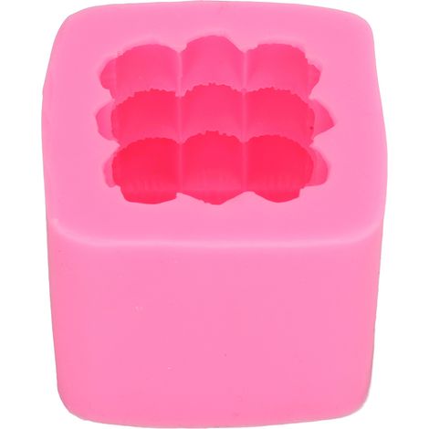 Moule à bougie, carré géométrique simple, imitation canapé rembourré, ornement de bougie en plâtre pour aromathérapie, moule en silicone (1/5)
