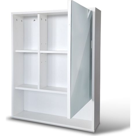 Specchio Bagno con Mobile Contenitore in Legno e Ripiani Interni Alessandro