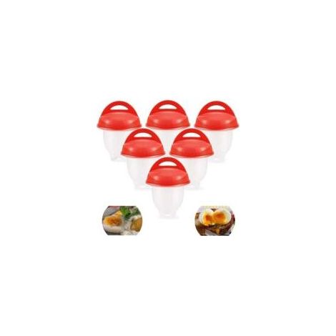 Set mit 6 Silikon-Eiern zum Kochen, beschichtet mit Backpulver und anderen Zutaten - Crezuo (1/5)