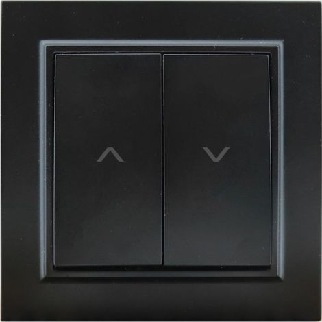 IluminaShop - Pulsador Empotrable Doble Pulsador Negro Para Persianas Automaticas Marco Incluido IP20 Serie wLine (1/3)