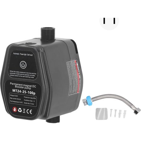 100-W-24-V-Gleichstrom-Boosterpumpe mit bürstenlosem Motor für die Gartenbewässerung mit Schlauch, Schwarz, 100–240 V US-Stecker, automatischer Permanentmagnet (1/5)