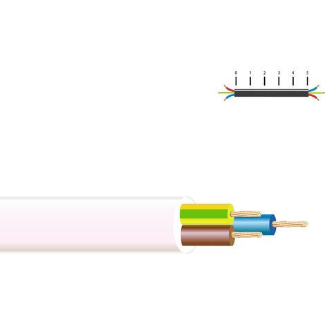 100 Cavo elettrico H 05 Vv-f 3x1mm Bianco Euro/m