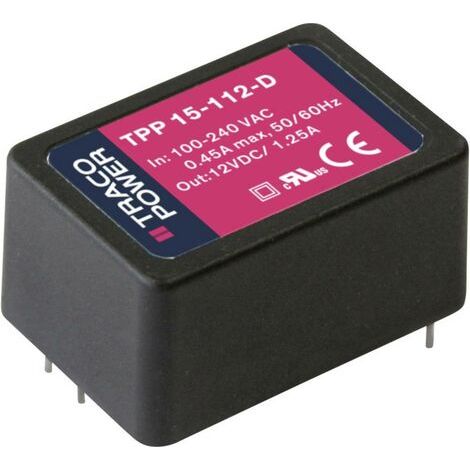 TracoPower TPP 15-112-D Bloc d'alimentation à découpage 12 V/DC 1.25 A 15 W (1/2)