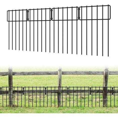 Lot de 19 clôtures de jardin, Panneau de clôture en métal antirouille, Clôture sans creuser, Clôture de barrière pour animaux de compagnie, Bordure de terrasse, cour clôture (1/5)