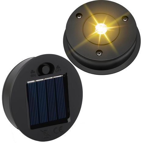 2PCS Lampes Solaires De Rechange, 7cm Lampion Solaire Exterieur avec LED Claires Remplacement de Couvercles Solaires pour Lampes Solaire, Extérieur Décoration Jardin, Bricolage (1/5)