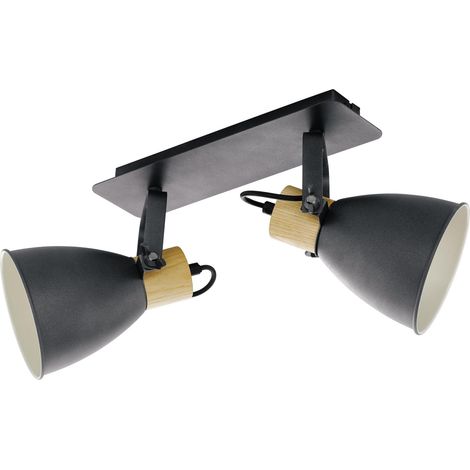 Plafonnier Coswarth, luminaire vintage à deux lampes, spots de plafond
