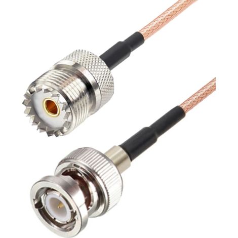 Cable pigtail BNC con conector / toma UHF RG316 de 1 m