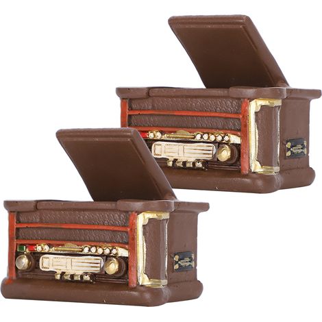 Phonographe Vintage Miniature en Résine, Décoration Rétro pour Intérieur - 2 Pièces (1/5)