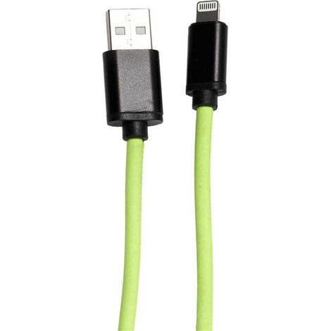 Câble charge rapide 2A type compatible iPhone / iPad / iPod phosphorescent 2 mètres (1/3)