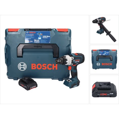 Bosch GSR 18V-150 C Trapano avvitatore professionale a batteria 18 V 150 Nm Biturbo Brushless + 1x batteria ricaricabile ProCORE 4,0 Ah + L-Boxx - senza caricabatterie