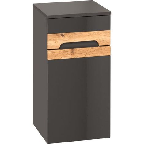 Cabinet bas en bois avec tiroir et porte - H 67 x L 35 x P 33 cm - Universe Grey - Livraison gratuite (1/3)