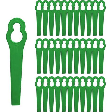 100 plastic lawn mower blades – Replacement blades compatible with cordless universal lawn mower model L83 (1/5)