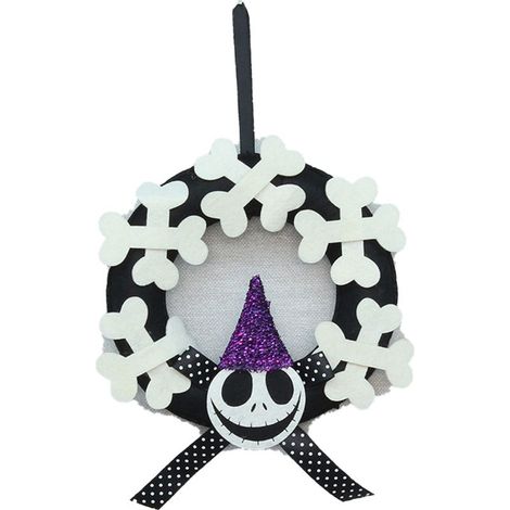 Couronne D Halloween 20cm En Non Tissé Avec Citrouille Et Araignée Pour Décoration Intérieure Extérieure Porte Fenêtre - 1 Pièce (1/5)