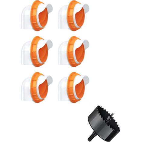 Kit de 6 ports d'alimentation DIY pour volailles et poules, mangeoire automatique anti-gaspillage avec scie cloche incluse (1/5)
