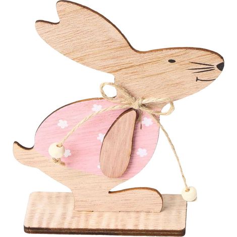 Lapin De Pâques En Bois - Décor De Printemps Pour Intérieur - Ornement Maison - 1 Pièce (1/5)