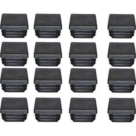 40x40 mm Kunststoff-Endkappe – Schwarze Vierkantrohr-Endkappe – Für Trampolin-Möbelbeine und quadratische Metallkonstruktionen – 16 Stück (1/5)