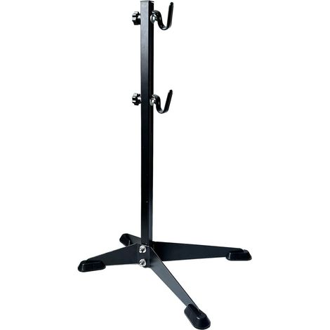 Floordirekt – Support de stationnement pour vélo – Fer noir – Dimensions L 38,5 x l 40,5 x H 68,7 cm – Supports réglables pour fourche arrière (1/5)