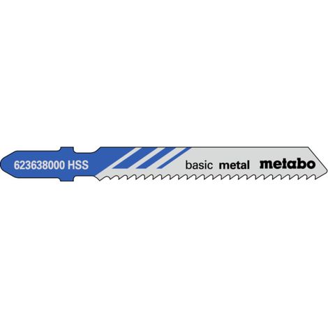 5 lames de scies sauteuses, métal, série "classic", 51/ 2,0 mm, HSS metabo 25 pièces