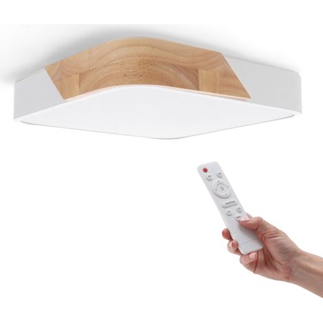 Plafon LED Bois Blanc Carré 24W CCT - Ledme - LM8282