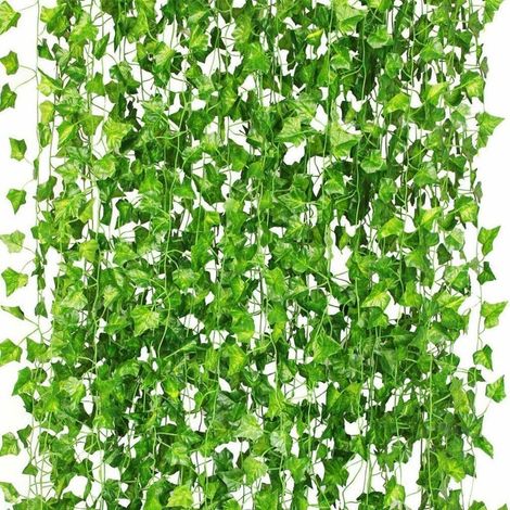 Artificial Hanging Plants, Fake Ivy Leaves Garland Gifts Party Garden Wedding Wall Home Decor 12 Pieces Ivy (1/4)
