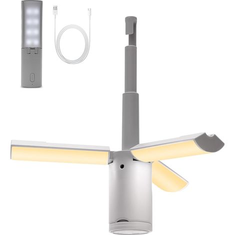 Lampada da campeggio a LED, lanterna da campeggio portatile pieghevole, lampada da campeggio ricaricabile da 2400 mAh, 5 modalità, per tende, pesca, escursionismo e uso di emergenza