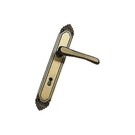 MANIGLIA OTTONE "EXPORT" C/PLACCA BRONZATA (1/2)
