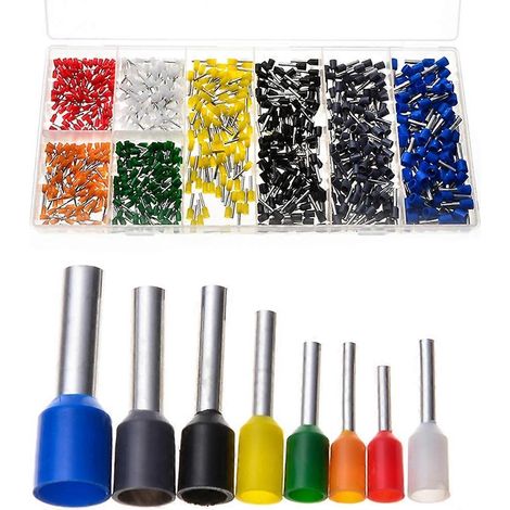 Kit de 800 embouts de sertissage en cuivre pour fils isolés, calibre AWG 22-10 (1/3)