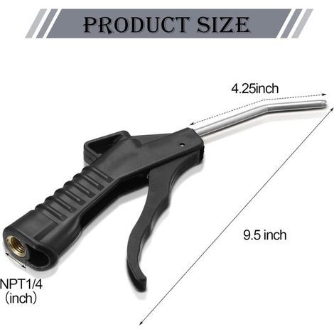 Lot de 4 accessoires de soufflage d’air pour compresseur – pistolet, buse, poignée ergonomique, outil pneumatique pour mécaniciens et bricoleurs (1/3)