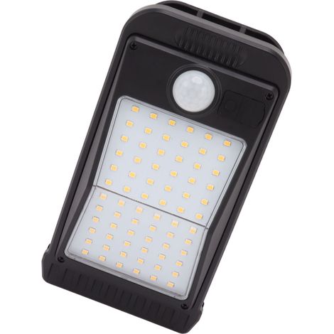 Lampe solaire à pince USB avec batterie intégrée, activation par détection de présence, 72 LED, lumière chaude, idéale pour l'extérieur (cour, jardin, terrasse). (1/5)