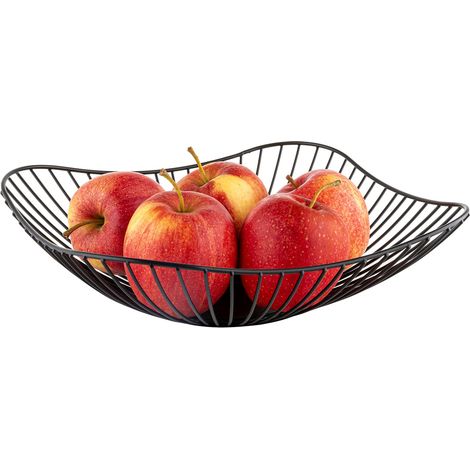 Corbeille à fruits Florina en métal noir 25,5 x 7 cm