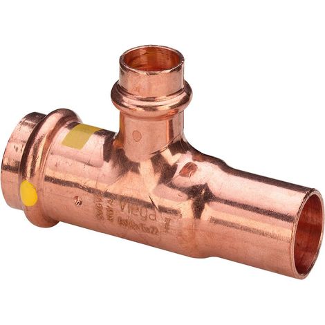 T-Stück mit SC Profipress G 2618.1 für Gas in 22x15x22mm Kupfer (1/2)