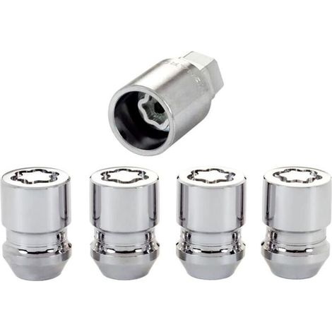 Écrous  M12x1,50 - Coniques - Longueur 32,5 mm (tête de 19 mm) en acier allié, gris argenté 00276-00900