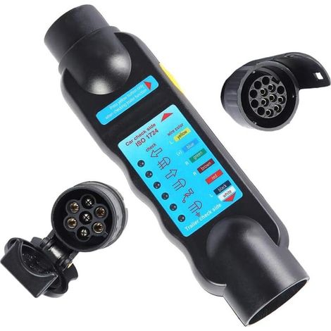 7-Pin Trailer Lights Plug and Socket Tester 12V Wiring Circuit with 13-Pin Caravan Adapter Converter Connector (1/5)