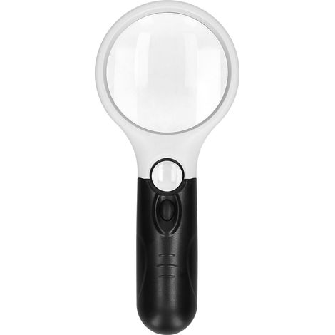 Vergrößerungsglas mit LED-Beleuchtung, 3 AAA-Batterien nicht enthalten, 2,5- bis 45-fache Vergrößerung, handliche, beleuchtete Lupe zum Betrachten von Schmuck, Karten, Zeitungen und Briefmarken, ABS,  (1/2)