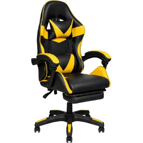 Ecoprice Sedia Gaming Similpelle +P.Piedi Lux Nero/Giallo