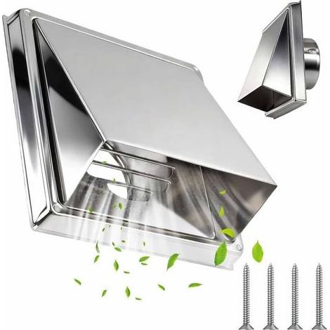 Diamètre 150mm,304 Grille d'aération en acier inoxydable, Avec moustiquaire,Avec joint en caoutchouc,Pour tuyau en VMC et couvercle (1/5)