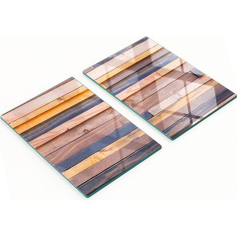 Dekorative Glas-Schneide- und Servierbretter, Holzwand, 2 x 40 x 52 cm (1/5)