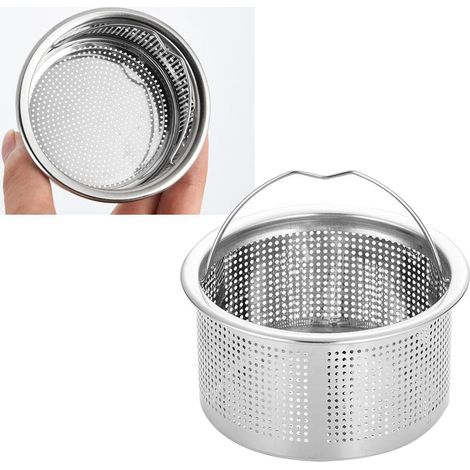 Passoire d'évier avec poignée, en acier inoxydable 304, pour bonde d'évier profonde, diamètre extérieur de 7,6 cm (3 pouces). (1/5)