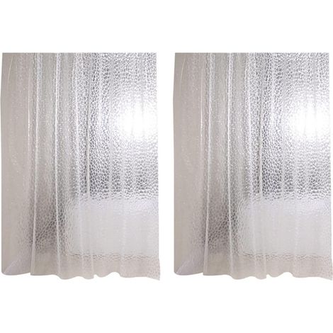 EVA Transparent Shower Curtains Waterproof Clear 3D Square