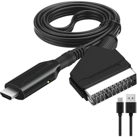 Câble HDMI vers péritel - Adaptateur HDMI vers péritel Convertisseur audio vidéo HDMI vers péritel 1080p/720p tout-en-un Adaptateur HD (1/4)