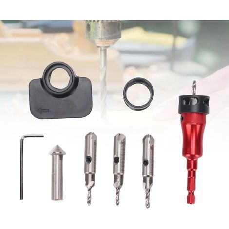 Coffret de 8 forets à fraiser multifonctionnels à 3 dents (8 mm et 10 mm) avec butée de profondeur réglable, idéal pour le travail du bois. Boîte de rangement incluse.