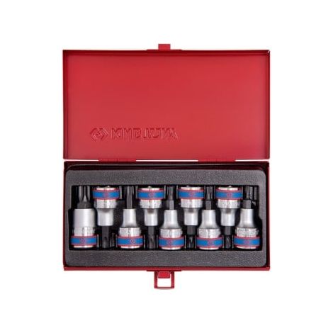 Coffret cliquet et douilles 1/2" TORX – 9 pièces – Douilles T20 à T60 – Coffret métallique pour usage intensif – King Tony