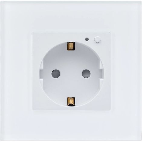 Steckdose Schuko Typ-F WiFi mit PC Rahmen Weiß (1/4)