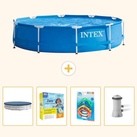 Intex Piscine Tubulaire Ronde - 366x76 cm - 5-pièces  S57 (1/5)