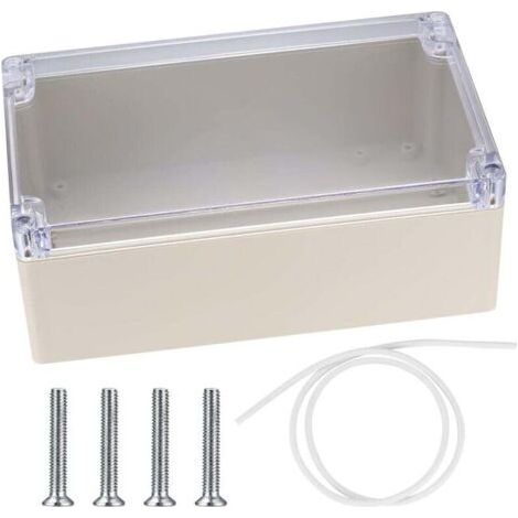 PA Boîte de Dérivation Étanche IP65 pour Extérieur Boîtier de Jonction Plastique Transparent 20x12x7.5cm (1/4)