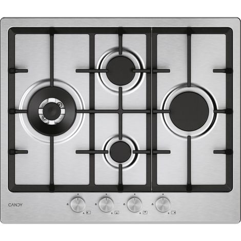Candy Moderna CHG6D4WTX. Colore del prodotto: Acciaio inox, Posizionamento dell'apparecchio: Da incasso, Dimensione della larghezza del piano cottura: 59.5 cm. Tipo di controllo: Manopola, Posizion... (1/5)