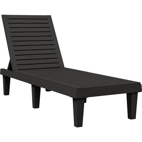 Lettino Prendisole Sdraio Nero 155x58x83 cm in Polipropilene (1/5)