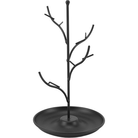 Présentoir à bijoux en forme d'arbre, en forme de branche de fer, organisateur suspendu pour colliers, boucles d'oreilles et bracelets, décoration intérieure noire (1/5)