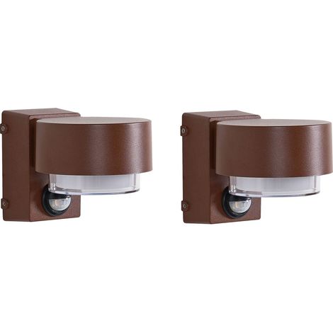 LED Außenwandleuchte 2er Set GOVIA Braun (1/5)