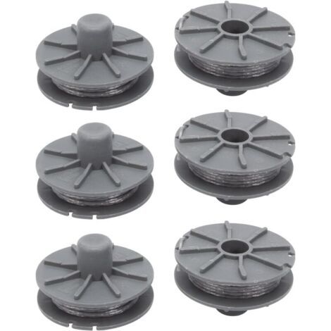 Bobine de fil pour Gardena 5307-20 débroussailleuse 1,65 mm 6,1 m, Bobine de fil rechange Coupe Bordure pour Gardena 5307 Easycut 400 Art.8846, ComfortCut450 Art.8847, PowerCut Art.8848 (6pcs)